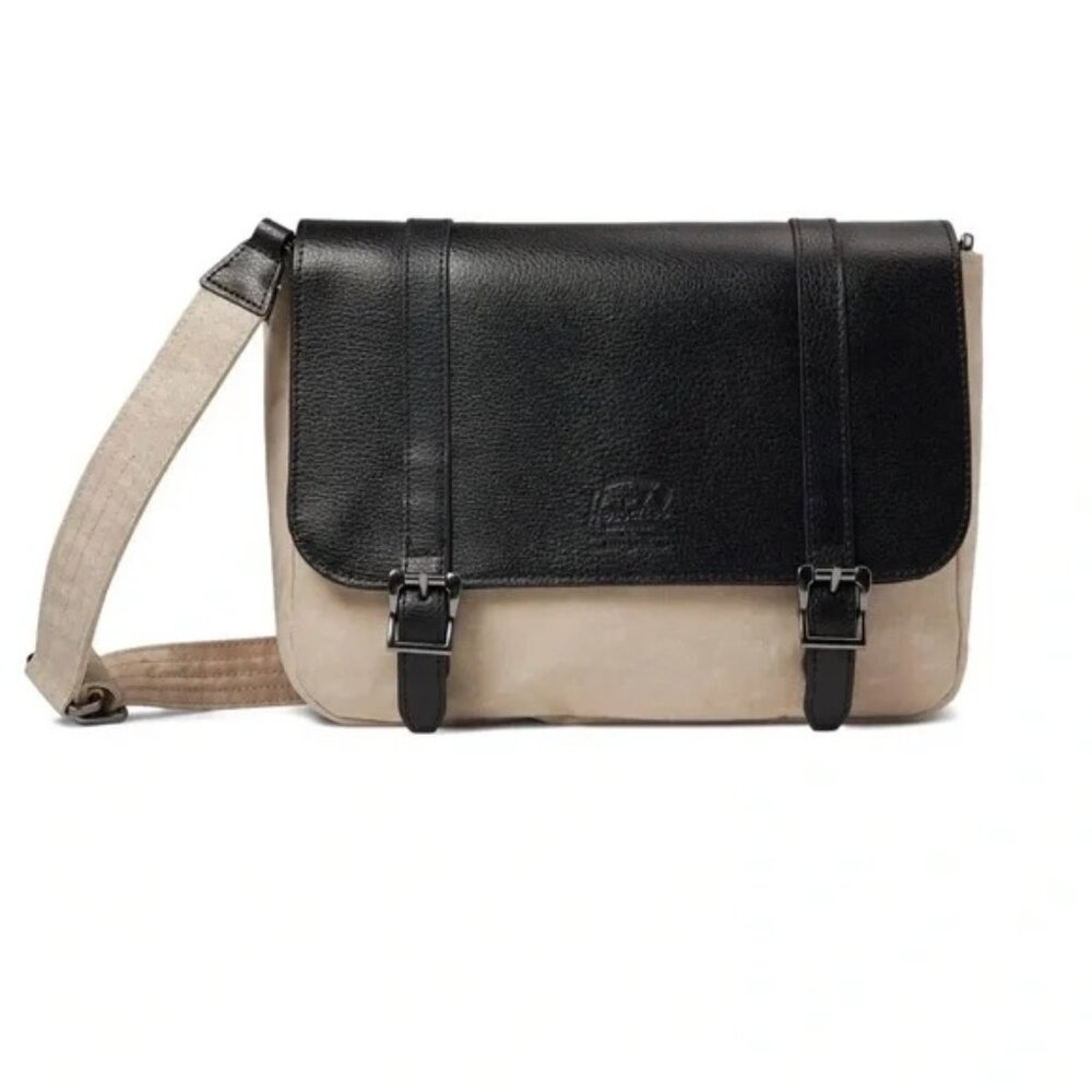 Herschel Supply Co Orion Retreat Crossbody in beige nylon & black leather